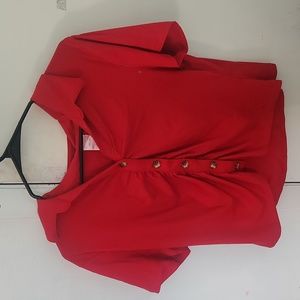 No boundaries red collared button down